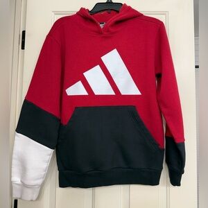 Adidas Men's Red, Black, and White Sweater